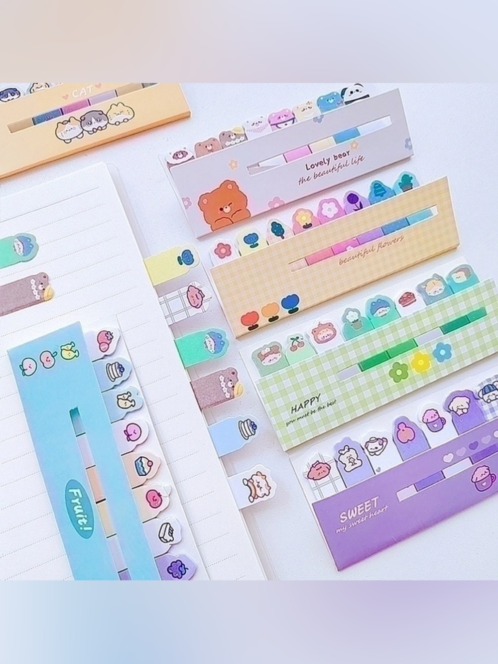 8 Cartoon Sticky Note Tab Set